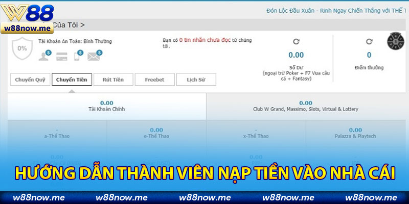 Hướng dẫn thành viên nạp tiền vào nhà cái